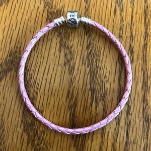Authentic Pandora pink leather bracelet